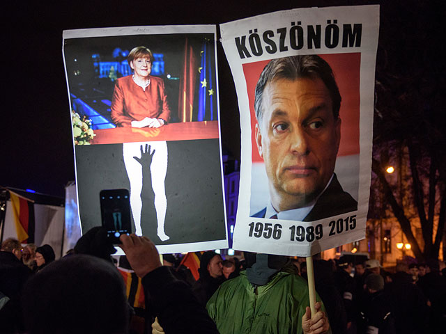Демонстрация PEGIDA в Лейпциге. 11 января 2016 года