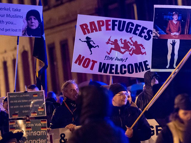 Демонстрация PEGIDA в Лейпциге. 11 января 2016 года