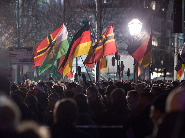 Демонстрация PEGIDA в Лейпциге. 11 января 2016 года