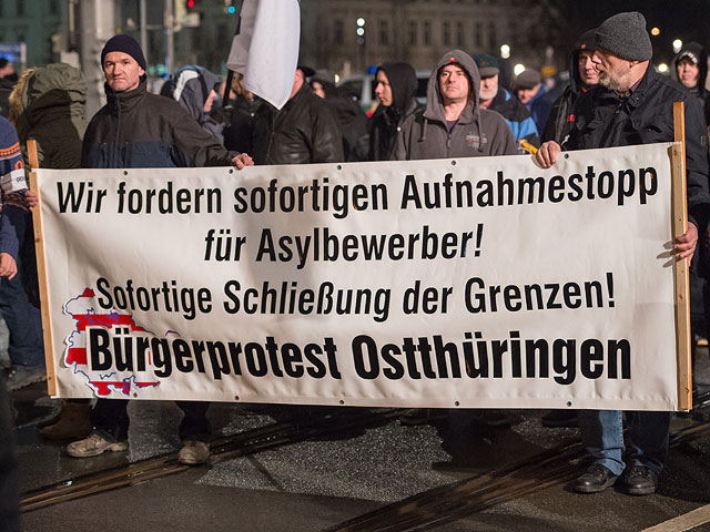 Демонстрация PEGIDA в Лейпциге. 11 января 2016 года