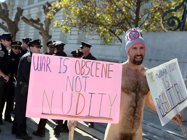 Голый протест в феврале 2013 года. Сан-Франциско, США