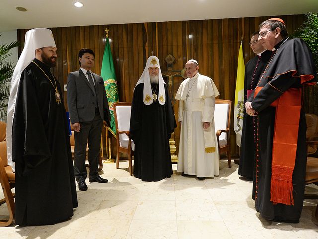 Папа Римский Франциск и Патриарх Московский и всея Руси Кирилл. Гавана, 12 февраля 2016 года