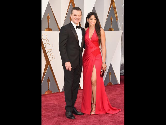 Мэтт Деймон и Люсьяна Баррозо на церемонии вручения премии "Оскар"
