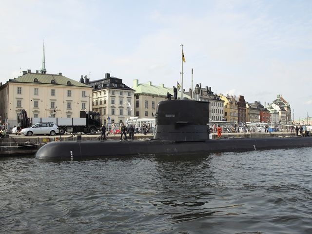  Подлодка ВМС Швеции в гавани Стокгольма 