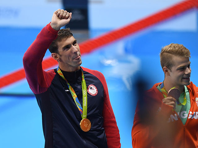 21-я Олимпийская медаль амеркианского пловца Майкла Фелпса