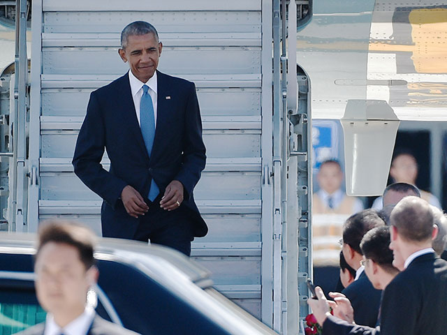 Прибытие Барака Обамы на G20. 3 сентября 2016 года