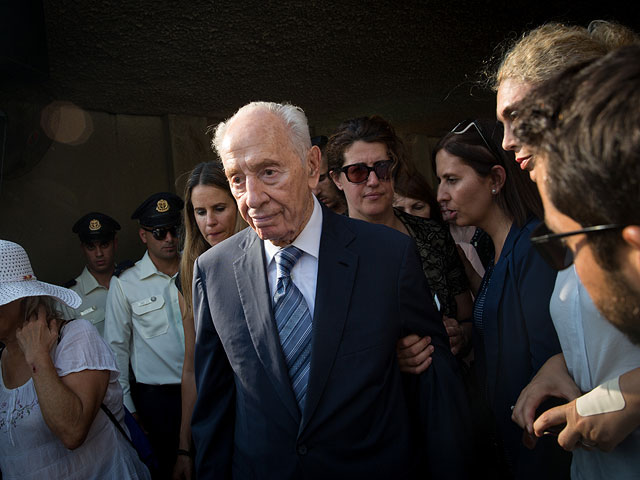 Шимон Перес 30 августа 2016 года на похоронах Биньямина Бен-Элиэзера