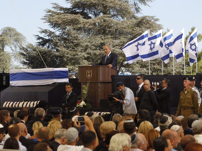 Биньямин Нетаниягу на похоронах Шимона Переса. Иерусалим, 30.09.2016