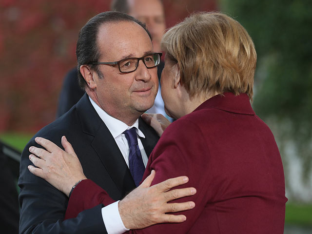 Франсуа Олланд и Ангела Меркель накануне переговоров "нормандской четверки"