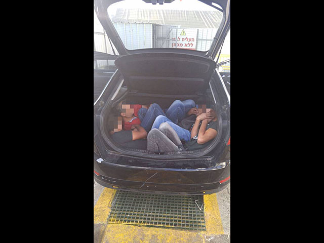 В багажнике израильской машины обнаружили четырех палестинских нелегалов
