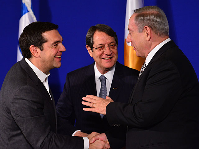 В Иерусалиме состоялась трёхсторонняя встреча премьер-министра Израиля Биньямина Нетаниягу, президента Кипра Никоса Анастасиадиса и премьер-министра Греции Алексиса Ципраса