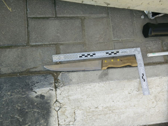 Нож, который пыталась использовать арабка при нападении на КПП "Каландия" 30 декабря 2016 года