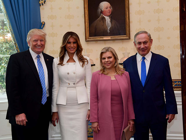 Дональд Трам и Биньямин Нетаниягу с супругами в Вашингтоне. 15 февраля 2017 года  