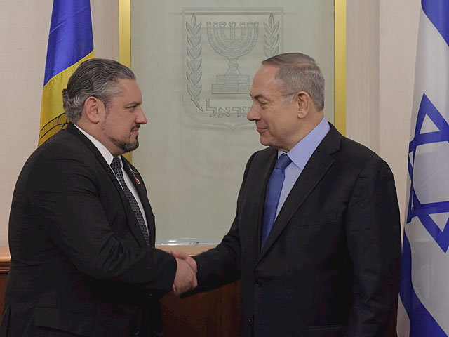 Министр иностранных дел республики Молдова Андрей Галбур и глава правительства Израиля Биньямин Нетаниягу