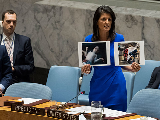 Представитель США при ООН Никки Хейли утверждает, что США располагают доказательствами причастности режима Асада к химическим атакам в сирийской провинции Идлиб