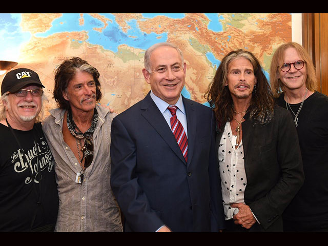 Биньямин Нетаниягу встретился с музыкантами легендарной рок-группы Aerosmith  