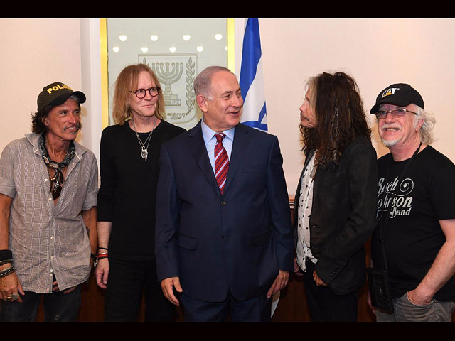 Биньямин Нетаниягу встретился с музыкантами легендарной рок-группы Aerosmith  
