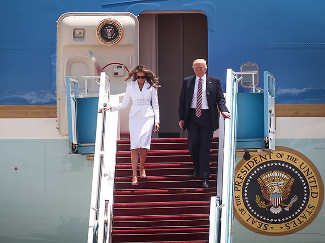 Приветствие Дональда Трампа в аэропорту имени Бен-Гуриона. 22 мая 2017 года 