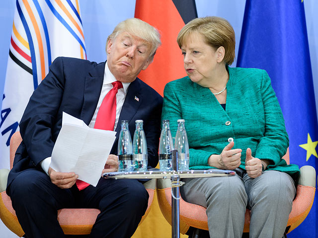 Дональд Трамп и Ангела Меркель на саммите G20  