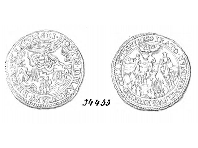 Счетный жетон Дордрехта, Нидерланды, с именем Бога на иврите. 1601 год  