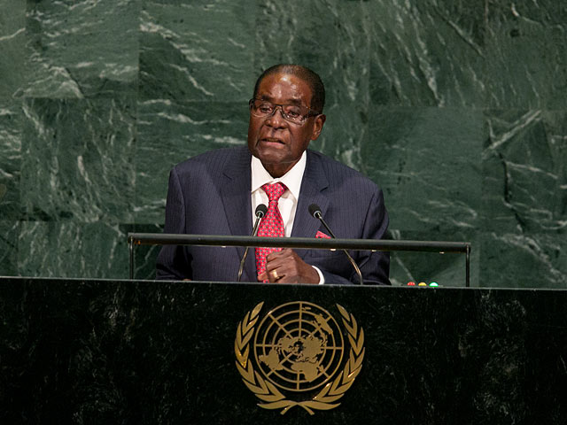 Роберт Мугабе на заседании генеральной ассамблеи ООН. 21 сентября 2017 года