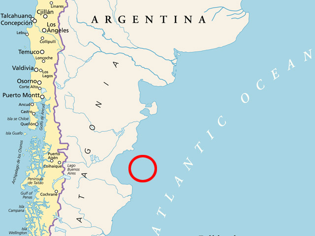 Аномалия была отмечена в 430 км от побережья в заливе Сан-Хорхе. Речь идет о зоне радиусом 125 км