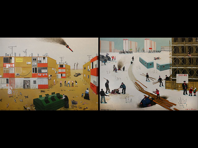 1991 in Ukraine, Friday in the Projects (diptych), 2015  Oil on linen  