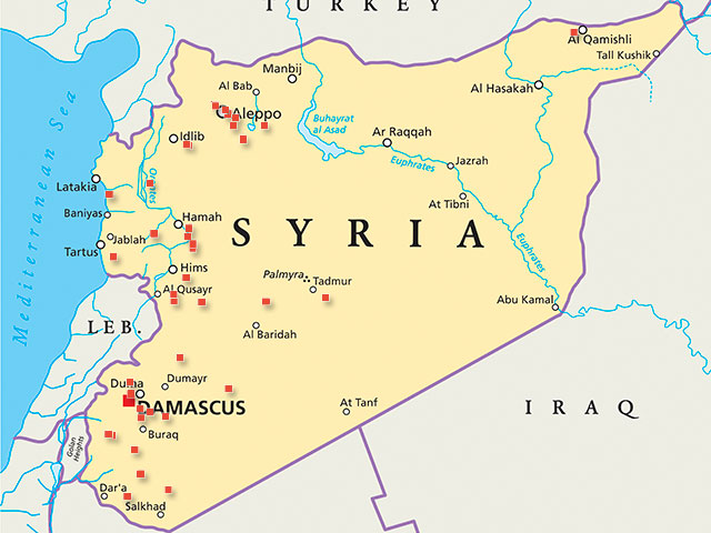 Схема расположения иранских военных баз в Сирии