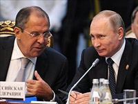 Сергей Лавров и Владимир Путин в сентябре 2016 года