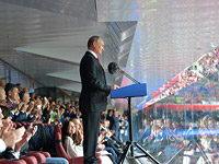 Владимир Путин на открытии чемпионата мира по футболу в Москве. 14 июня 2018 года