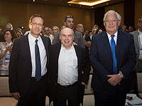 Ицхак Герцог,  Натан Щаранский и Дэвид Фридман в Иерусалиме. 24 июня 2018 года 