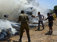 В районе Нахаль Оз идет тушение пожаров