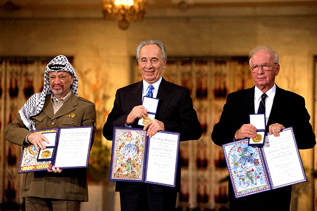 Вручение Нобелевской премии мира в 1994-м