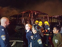 Пожар на автостоянке в иерусалимском районе Атарот уничтожил несколько автобусов