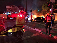 Взрыв на юге Тель-Авива: в квартале А-Тиква загорелись два автомобиля