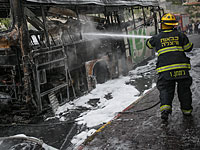 Возле Маале Адумим выгорел дотла израильский автобус