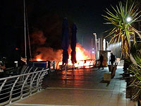 В порту Герцелии сгорели четыре яхты