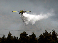 Лесной пожар в Галилее, для тушения задействована спецтехника