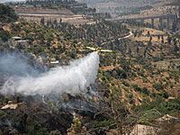 Возле иерусалимского района Ар Ноф горят трава и кустарник
