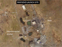 Спутниковый снимок стартовой позиции межконтинентальной крылатой ракеты 9М730 "Буревестник" в Паньково