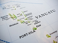 В Тихом океане, в районе островов  Вануату произошло землетрясение магнитудой 6,4