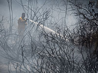Произошло возгорание кустарника возле поселка Бейт-Эль