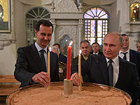 Башар Асад и Владимир Путин в церкви Святой Девы Марии. Дамаск, 7 января 2020 года
