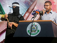 Пресс-секретарь ХАМАСа Сами Абу Зухри на трибуне