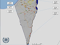 Расположение постов полиции на дорогах междугородного сообщения. Юг Израиля
