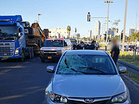 На юге Тель-Авива автомобиль сбил девушку, пострадавшая в тяжелом состоянии