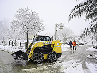 Снегопад во время зимней бури в Израиле. Фоторепортаж