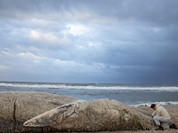 В районе кибуца Ницаним штормом на берег было выброшено тело десятиметрового детеныша кита