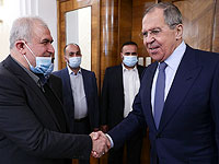 Глава парламентской фракции "Хизбаллы" Мухаммад Раад и министр иностранных дел России Сергей Лавров. Москва, 15 марта 2021 года