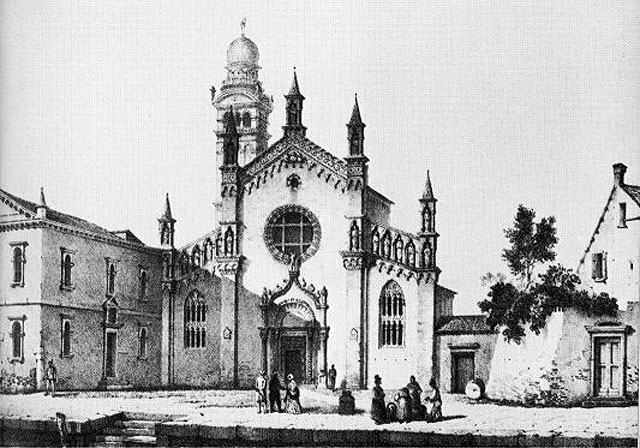 Церковь Мадонна дель-Орто на гравюре ХIХ века